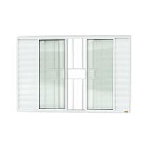 Janela Janela Veneziana Confort 6 Folhas com Grade Vidro Liso 120cm X 200cm Brimak Janela Janela Veneziana Confort 6 Folhas com Grade Vidro Liso 120cm X 200cm Brimak
