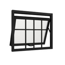 Janela Maxim Ar 1 Seção Aluminio Preto Com Grade Linha 25 - 60x60 Janela Maxim Ar 1 Seção Aluminio Preto Com Grade Linha 25 - 60x60