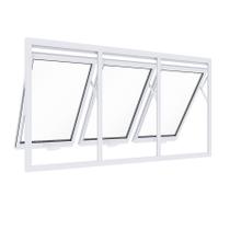Janela Maxim Ar 3 Seções Aluminio Branco Linha 25 - 40x200