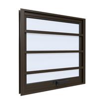 Janela Maxim-Ar Com Grade 60cmx60cm em Alumínio Bronze Com Vidro Jateado Vitrolar Janela Maxim-Ar Com Grade 60cmx60cm em Alumínio Bronze Com Vidro Jateado Vitrolar