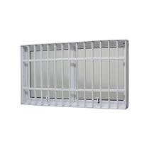 Janela Maxim-Ar em Alumínio Branco Perfecta Max 50x100x9,5cm c/ Grade 2 Folhas Jap
