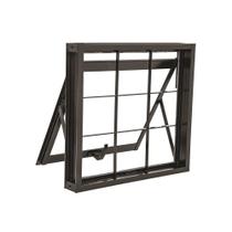 Janela Maxim-Ar Grade Quadriculada Black em Aço 60 x 100 x 8 cm 1 Folha Pratika Sasazaki