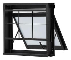 Janela Maxim Ar Grade Quadriculada Preto 50x50cm Max Ar Vitrô