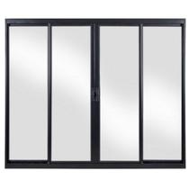 Janela Para sala/Cozinha 4 Folhas 1,00x1,00 Alumínio Preto S/g