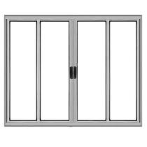 Janela Para sala/Cozinha 4 Folhas 100x150 Aluminio Brilhante SEM GRADE