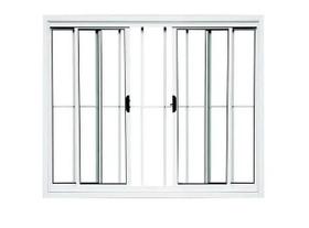 Janela Para sala/Cozinha 4 Folhas Aluminio Branco Com Grade 1,00x1,00