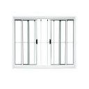 Janela Para sala/Cozinha 4 Folhas Aluminio Branco Com Grade 1,00x1,50