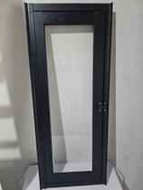 Janela Pivotante ( Capelinha) Em Aluminio Preto Vidro Incolor (A)100 X 40 (L) - ALUCENTRO