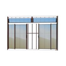 Janela Plus 4 Folhas com Bandeira e Grade Vidro Reflex 100cm x 120cm Brimak Mix Corten