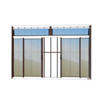 Janela Plus 4 Folhas com Bandeira e Grade Vidro Reflex 100cm x 200cm Brimak Mix Corten