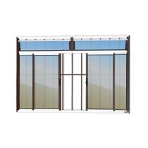 Janela Plus 4 Folhas com Bandeira e Grade Vidro Reflex 120cm x 200cm Brimak Mix Corten