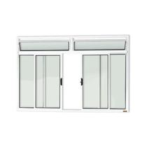 Janela Plus 4 Folhas com Bandeira Vidro Liso 120cm x 200cm Brimak Branco