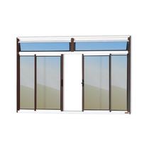 Janela Plus 4 Folhas com Bandeira Vidro Reflex 100cm x 150cm Brimak Mix Corten