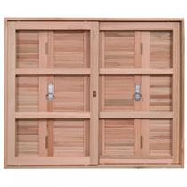 Janela Popular com Caixilhos de Correr e Venezianas Pantográficas 100x100cm Rondosul Natural