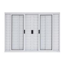 janela quarto veneziana de alumínio branco 100x200 s/grade 6flss
