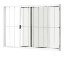 janela sala cozinha vitro de alumínio branco 100x120 2fls C/grade linha 18 modular