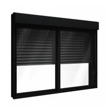 Janela Veneziana 120x150cm com Persiana Black Out Integrada Alumínio Preto Lucasa Alumínio Janela Veneziana 120x150cm com Persiana Black Out Integrada Alumínio Preto Lucasa Alumínio