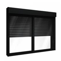 Janela Veneziana 120x150cm com Persiana Black Out Integrada Alumínio Preto Lucasa Alumínio