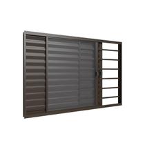 Janela Veneziana 3 Folhas 1,20m x 1m Com Grade em Alumínio Bronze com vidro Vitrolar Janela Veneziana 3 Folhas 1,20m x 1m Com Grade em Alumínio Bronze com vidro Vitrolar