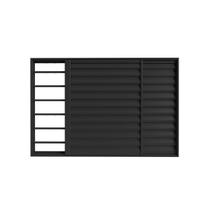 Janela Veneziana 3 Folhas 1,50m x 1m Com Grade em Alumínio Preto com vidro Vitrolar Janela Veneziana 3 Folhas 1,50m x 1m Com Grade em Alumínio Preto com vidro Vitrolar