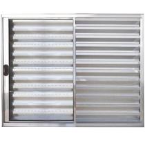 Janela Veneziana 3 Folhas Alumínio Brilhante 1.00 x 1.00 Modular