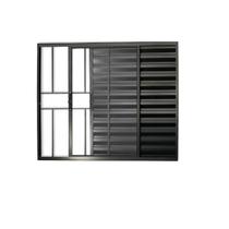 Janela Veneziana 3 Folhas Alumínio PRETO COM GRADE Janela Veneziana 3 Folhas Alumínio PRETO COM GRADE