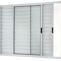 Janela Veneziana 3 Folhas Móveis sem Grade Vidro Liso 100x120cm Ecosul Esquadrisul