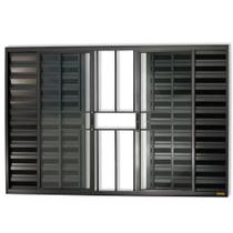 Janela Veneziana 6 Folhas 1,00x1,20 Preto C/ Grade Janela Veneziana 6 Folhas 1,00x1,20 Preto C/ Grade