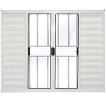 Janela Veneziana 6 Folhas Alumínio Branco 1.00 x 1.20 Modular com Grade