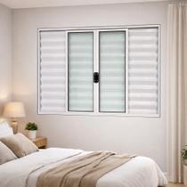Janela Veneziana 6 Folhas Alumínio Branco 100x120 Janela Veneziana 6 Folhas Alumínio Branco 100x120