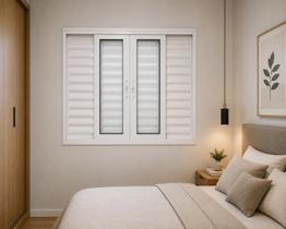Janela Veneziana 6 Folhas Alumínio Branco 100x200 Linha 25 Jade Janela Veneziana 6 Folhas Alumínio Branco 100x200 Linha 25 Jade