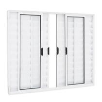 Janela Veneziana 6 Folhas Alumínio Branco S/g 1,00x1,00 Janela Veneziana 6 Folhas Alumínio Branco S/g 1,00x1,00
