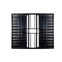 Janela Veneziana 6 Folhas Central com Grade Vidro Liso 100x200cm Ecosul Esquadrisul