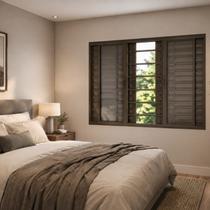 Janela Veneziana 6 Folhas com Grade 200x100cm Bronze Classic Vitrolar Janela Veneziana 6 Folhas com Grade 200x100cm Bronze Classic Vitrolar
