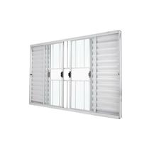 Janela Veneziana Abertura Central Exclusiva 6 Folhas Grade Vidro Liso 100x100cm CRV Portas e Janelas Janela Veneziana Abertura Central Exclusiva 6 Folhas Grade Vidro Liso 100x100cm CRV Portas e Janelas