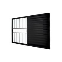 Janela Veneziana Abertura Direita Exclusiva 3 Folhas Grade Vidro Liso 100x100cm CRV Portas e Janelas