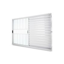 Janela Veneziana Abertura Direita Exclusiva 3 Folhas Grade Vidro Liso 100x150cm CRV Portas e Janelas