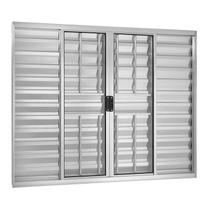 Janela Veneziana Alumínio Brilhante 6 Folhas Com Grade Central 100x200x8cm Ecosul Janela Veneziana Alumínio Brilhante 6 Folhas Com Grade Central 100x200x8cm Ecosul