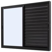 Janela Veneziana Caribe 3 Folhas 1,20x1,00m Preta - 1006-5664 - JAP