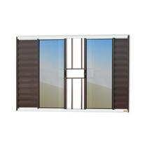 Janela Veneziana Confort 6 Folhas com Grade Vidro Reflex 120cm x 150cm Brimak Mix Corten