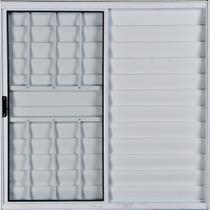Janela Veneziana de Alumínio 3 Folhas 1,00 X 1,20 Com Grade Cor Branco Linha All Modular Janela Veneziana de Alumínio 3 Folhas 1,00 X 1,20 Com Grade Cor Branco Linha All Modular