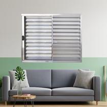 Janela Veneziana de Alumínio 3 Folhas 100 X 120cm Linha Modular Esquadrias Bergamo