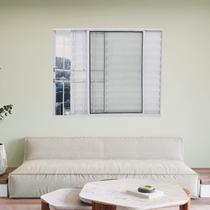 Janela Veneziana de Alumínio 3 Folhas 100 x 80cm com Grade Linha Modular Branco