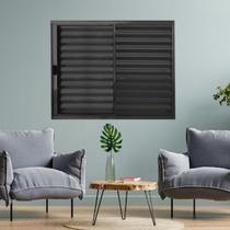 Janela Veneziana de Alumínio 3 Folhas 120 X 120cm Linha Modular