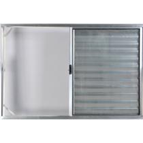 Janela Veneziana de Alumínio 3 Folhas 1,20 X 1,50 Sem Grade Cor Brilhante Linha All Modular