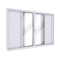 Janela Veneziana de Alumínio 4 Folhas Móveis e 2 Folhas Fixas 100x150cm Lucasa Ideale