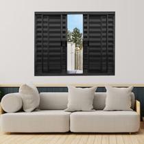 Janela Veneziana de Alumínio 6 Folhas 100 x 120cm Modular Esquadrias Bergamo Preto Janela Veneziana de Alumínio 6 Folhas 100 x 120cm Modular Esquadrias Bergamo Preto