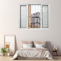 Janela Veneziana de Alumínio 6 Folhas 100 X 200cm Linha 25 com Grade Esquadrias Bergamo