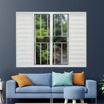 Janela Veneziana de Alumínio 6 Folhas 100 X 200cm Linha Modular com Grade