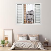 Janela Veneziana de Alumínio 6 Folhas 120 x 200cm Linha 25 com Grade Esquadrias Bergamo Branco Janela Veneziana de Alumínio 6 Folhas 120 x 200cm Linha 25 com Grade Esquadrias Bergamo Branco